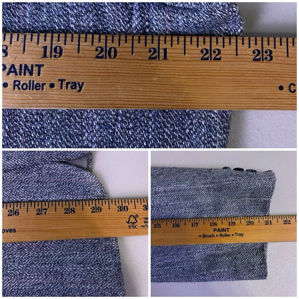 70s Kuppenheimer Blazer Sport Coat (42R) Mens Tweed Gray Pastel Stripe VGUC